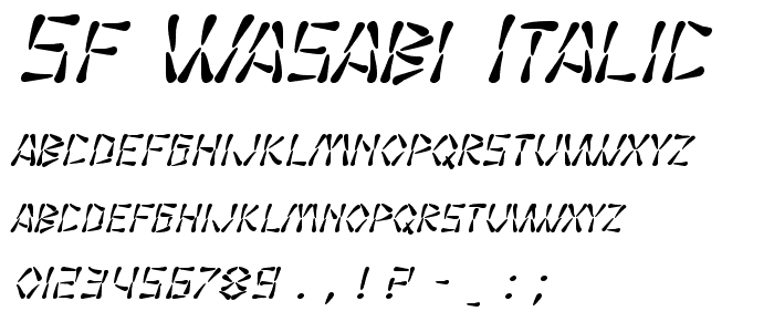SF Wasabi Italic font